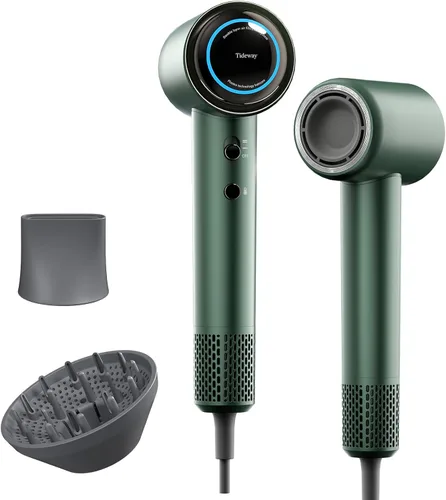 Vista 13 de Tideway Secador de pelo profesional de alta velocidad iónico 110,000 RPM, secador de pelo compacto con difusor magnético, secado rápido con motor