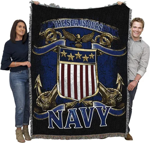 Vista 18 de Pure Country Weavers PCW - Manta fuerte de la Marina de los Estados Unidos, manta militar de regalo, tejida de algodón, fabricada en los Estados