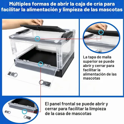 Vista 3 de Hámster crianza Casa Reptil crianza jaulas con ruedas (tamaño pequeño)