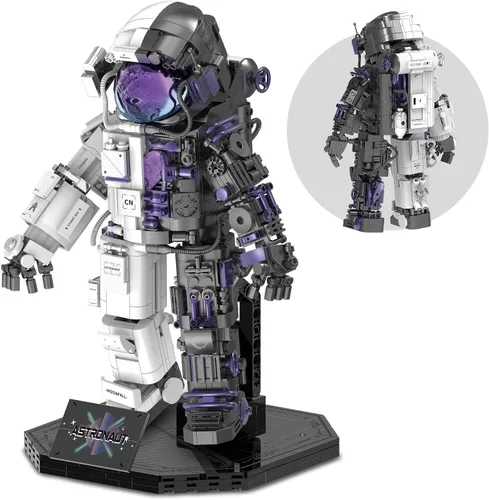 Vista 8 de Finger Rock Mini juegos de construcción de astronauta para adultos, kit de construcción de micro bloques y juguetes pequeños, regalos geniales