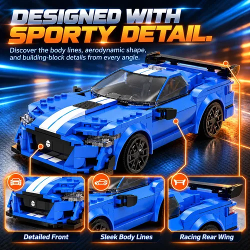 Vista 9 de WISEPLAY Juego de construcción de automóviles a control remoto, construye tu propio kit de automóvil a control remoto, kit de construcción