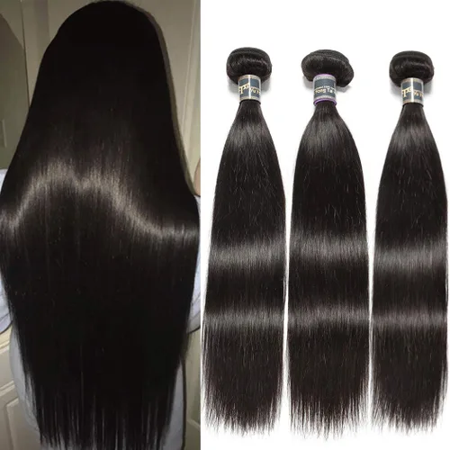 Vista 24 de Extensiones de cabello, liso, malasio, calidad 9A