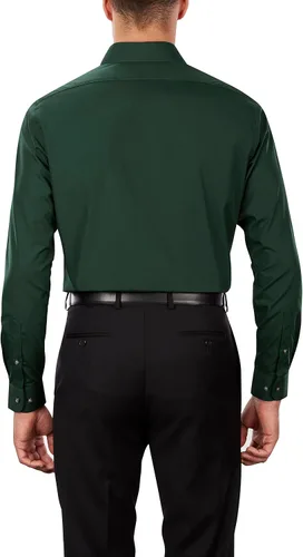 Vista 2 de Van Heusen - Camisa de vestir para hombre, corte regular, camisa unicolor de popelina
