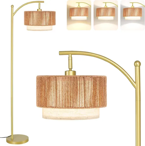 Vista 10 de Lámparas de pie SUNMORY para sala de estar con bombilla LED de 12W, lámpara de pie de arco con 3 temperaturas de color, lámparas de pie modernas