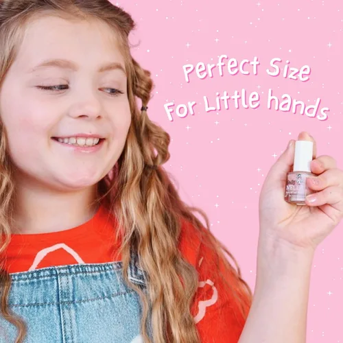 Vista 4 de MISS NELLA Abracadabra – Esmalte de uñas rosa brillante especial seguro para niños, fórmula no tóxica y sin olor para niños y bebés, a base de agua