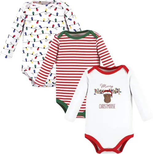 Vista 71 de Hudson Baby Body unisex de algodón de manga larga para bebé, leopardo rosa rojo