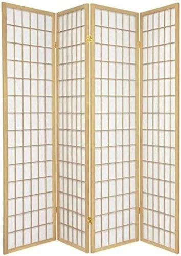 Vista 2 de DIVISOR DE HABITACIÓN CUADRADA SHOJI PANTALLA MADERA NATURAL 3 a 10 PANEL (3)