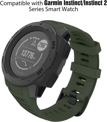 Vista 2 de MoKo Correa Compatible con Garmin Instinct/Instinct Solar/Tactical/Instinct 2 GPS Smartwatch, 22mm Correa de Reloj de Repuesto Deportiva de Silicona
