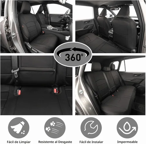 Vista 3 de EKR Rav4 Fundas de asiento de ajuste personalizado para Toyota Rav4 (híbrido) LE/XLE Premium 2026, juego completo de fundas de asiento de automóvil