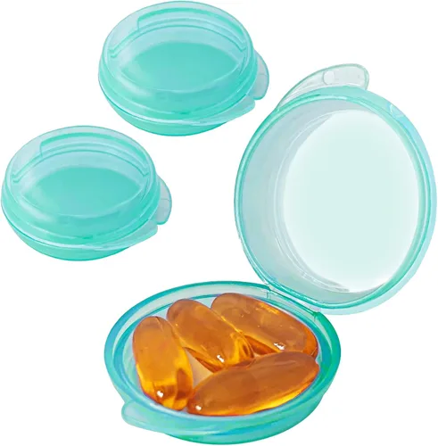 Vista 15 de UHOUSE Pastillero pequeño (paquete de 3), mini organizador diario de píldoras portátil para bolsillo de bolso, pastillero de viaje, contenedor