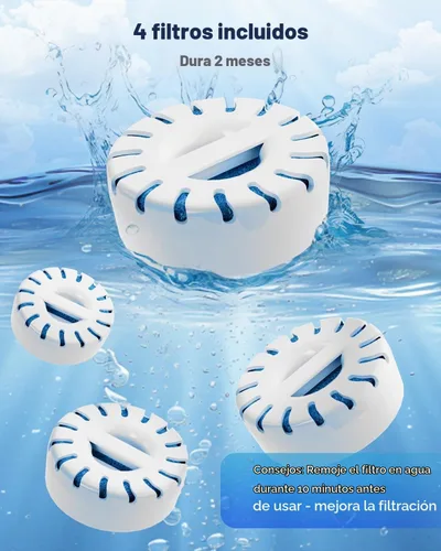 Vista 3 de Paquete de 4 filtros de agua de repuesto para fuente de agua IAD para perros grandes, sin BPA, dura 2 meses por filtro, compatible con fuentes