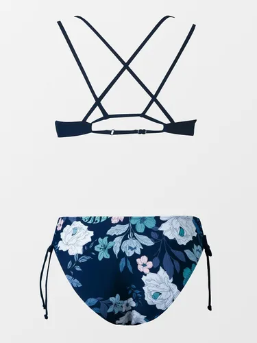 Vista 6 de CUPSHE Traje de baño de dos piezas para mujer, traje de baño con tirantes cruzados en la espalda y tirantes delgados dobles