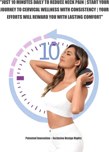 Vista 5 de Bespilow Almohada Cervical de Rollo de Cuello de Doble Capa Patentada - Parte Superior Cómoda + Base de Espuma Viscoelástica Firme, Soporte