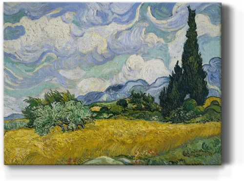 Vista 34 de Renditions Gallery Vincent Van Gogh Impreso Flores de almendra, famosa reproducción de pintura, lienzo de alta calidad envuelto en galería, listo