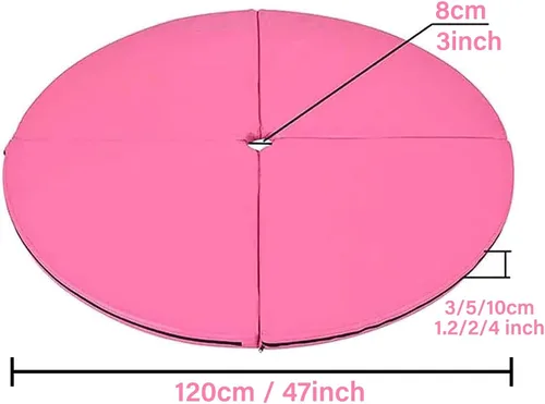 Vista 5 de Dxcaicc Tapete de baile de poste de 47.2 in de diámetro, redondo, plegable, portátil, para fitness, baile, adecuado para principiantes, fitness