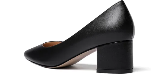 Vista 4 de WAYDERNS Zapatos de tacón bajo grueso con punta redonda mate para mujer, 2 pulgadas