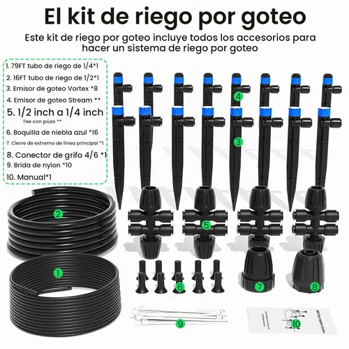 Vista 7 de MIXC Sistema de Riego por Goteo, Sistema de Riego de Jardín con Conector Rápido, Kit de Sistema de Aspersión Automático para Riego de Plantas