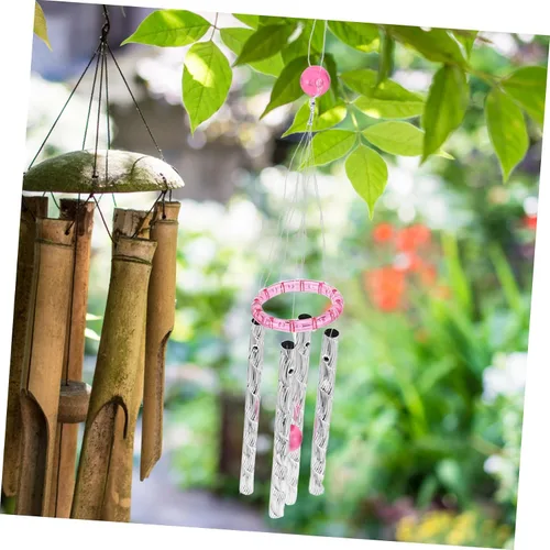 Vista 9 de Mipcase 1 juego de campanillas de viento con tubos y cuentas previamente roscadas para decoración de patio y jardín, actividades divertidas
