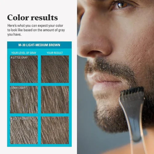 Vista 6 de Just For Men - Tinte para bigote y barba, coloración de barba para cabello gris con cepillo, con queratina, biotina, aloe vera y aceite de coco