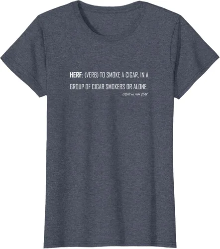 Vista 18 de Herf definition - Camiseta de manga corta, diseño con texto "Cigar Smoker Puff Verb Stogie Habano" Negro