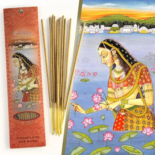 Vista 3 de Prabhuji's Gifts Shubha - Varita de incienso enrollada a mano, varillas aromáticas de incienso espiritual, para meditación, yoga, relajación