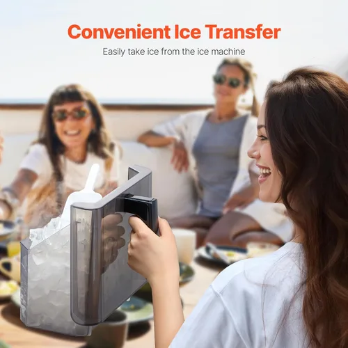 Vista 2 de VEVOR Encimera para hacer cubitos de hielo, 32 cubos listos en 15 minutos, máquina de hielo portátil autolimpiante de 50 libras/24 horas