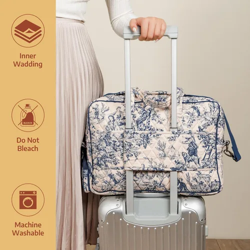 Vista 9 de Maison d' Hermine Bolsas de fin de semana para mujer, de algodón, acolchadas, para equipaje nocturno, bolsa de fin de semana para hombres, regalos
