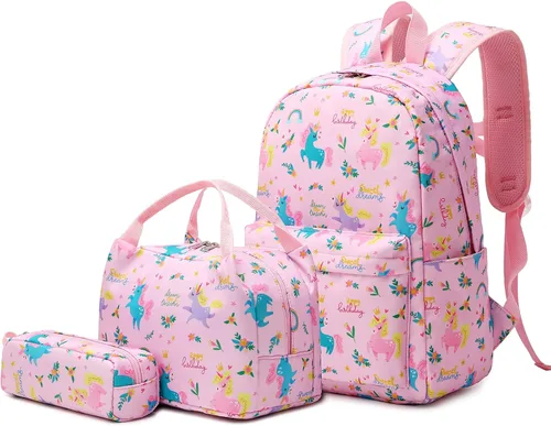 Vista 7 de YCBB Mochilas para niños para escuela, juego de mochilas ligeras para preescolar, jardín de infantes, escuela primaria, mochilas para niñas y niños