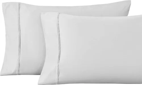 Vista 15 de Superior Juego de fundas de almohada estándar de 1200 hilos, 100% algodón egipcio, suave y transpirable, 2 piezas, color verde azulado