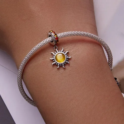 Vista 111 de Abalorios de plata de ley para pulseras, collares, familia para siempre, circonita cúbica, regalo de joyería para mujeres