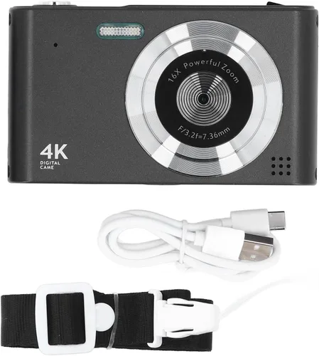Vista 7 de Cámara digital, cámara de enfoque automático HD 4K para vlogging, cámara digital con zoom digital de 48 MP y 16X, cámara portátil compacta