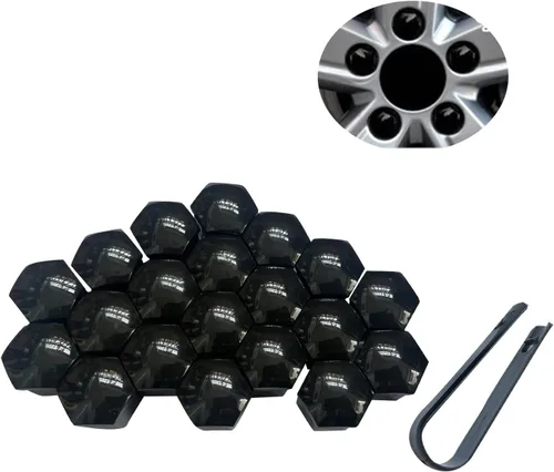 Vista 11 de 20 piezas de tapas de tuerca de rueda de automóvil, tapas de tuerca de lengüeta universal de 0.67 pulgadas, protector de rosca de cubo de automóvil