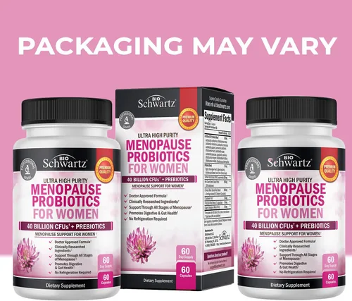 Vista 3 de BioSchwartz Suplemento probiótico para la menopausia para mujeres (suministro de 2 meses) más multivitamínico diario para mujeres de 50 años o más