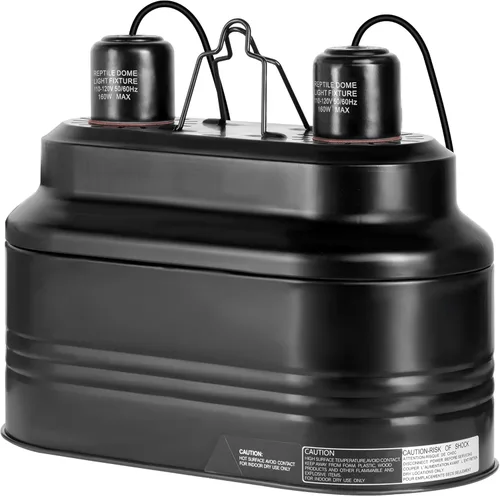 Vista 7 de Simple Deluxe Lámpara de doble reptil, tapa de lámpara reflectora de aluminio, lámpara combinada de iluminación térmica, soporte de bombillas