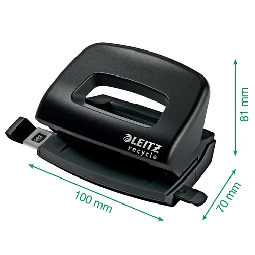 Vista 5 de Leitz NeXXt 50100055 - Perforadora de 10 hojas A4, 100% reciclable, acero y plástico reciclado, compensado con CO2, ecológico, rango de reciclaje
