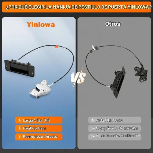 Vista 7 de Yinlowa - Pestillo de puerta inferior para Ford E150 E250 E350 E450, 6C2Z-15264A01-AA Puerta de carga con bisagras al 40% del lado del pasajero