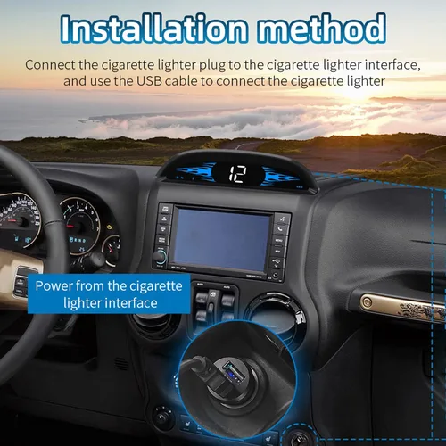 Vista 6 de Pantalla de visualización frontal de coche Digital GPS Navegación Velocímetro GPS Sistema Dual Pantalla de visualización