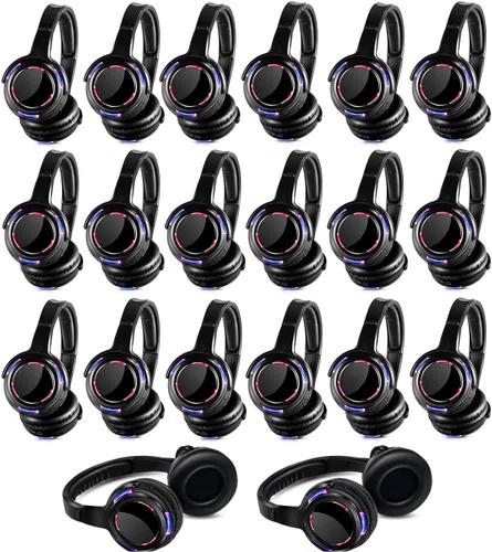 Vista 16 de Auriculares inalámbricos LED silenciosos profesionales de disco silencioso y RF LED silenciosos para iPod MP3 DJ Music Pary Club