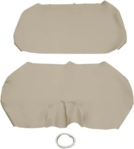 Vista 3 de Juego de fundas de asiento delantero para carrito de golf E-Z-Go TXT, cuero de microfibra, beige Negro
