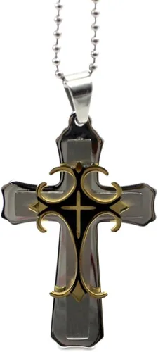 Vista 3 de 1pc Gold- Cool Punk Cruz Colgante Collar Suéter Cuello de metal Cadena Accesorios Regalo