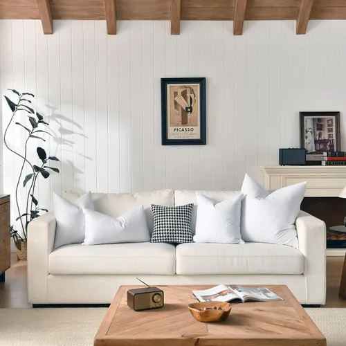 Vista 4 de basic home 28x28 Euro Throw Pillow Insert-Down Almohada de plumas Inserto-Tela de algodón Blanco-1 pieza