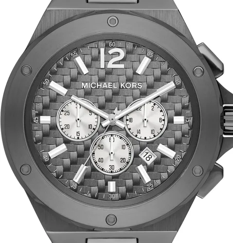 Vista 4 de Michael Kors Lennox - Reloj cronógrafo de acero inoxidable para hombre con correa de acero o silicona