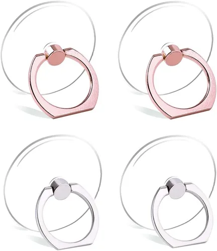 Vista 9 de Soporte de anillo para teléfono celular, lazo de agarre transparente para dedos, rotación de 360 grados, soporte para anillo de dedo