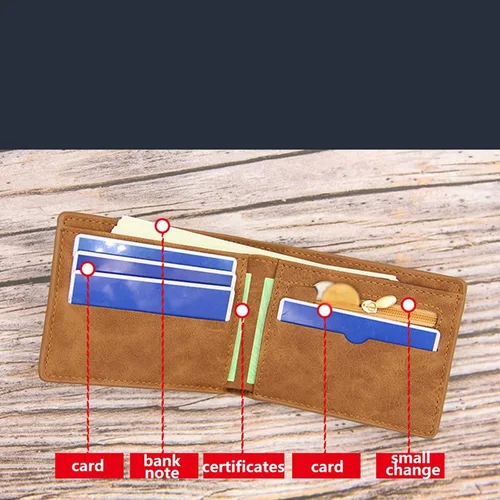Vista 3 de TAUFE Men's Wallets, Men's Wallet Luxury Leather Solid Slim Small Wallets Men Leather Short Credit Card Holders Coin Purse Business Purses Male