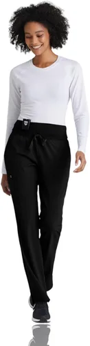 Vista 4 de BARCO One. Pantalón de uniforme médico, de pierna recta, tipo cargo, con 4 bolsillos, para mujer.