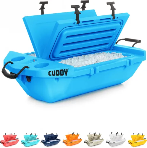 Vista 7 de CUDDY - Enfriador flotante y recipiente de almacenamiento en seco para tierra y agua, 40 cuartos de galón, ideal para río, playa, kayak, piscina