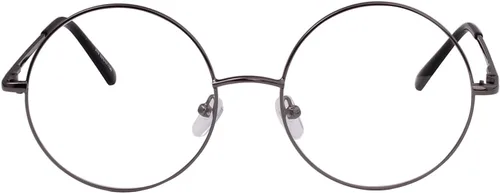 Vista 2 de Agstum Marco de gafas retro redondo de metal sin receta con lente transparente de resorte