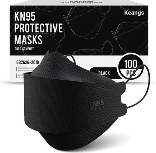Vista 8 de Keangs - KN95 - Mascarillas faciales desechables suaves y cómodas para adultos y adolescentes, paquete de 50 unidades, color negro