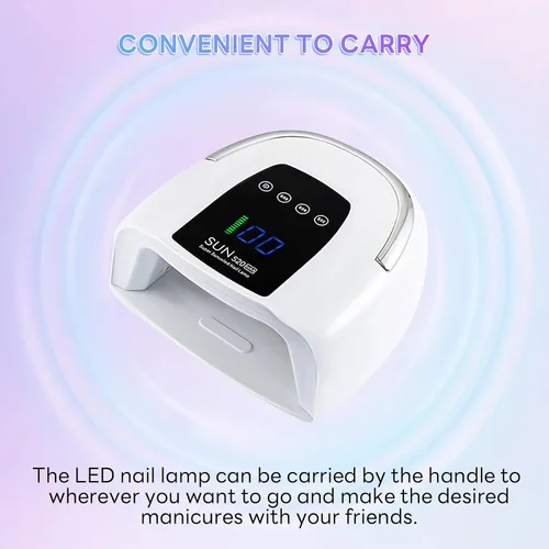 Vista 8 de Lámpara de uñas inalámbrica de 200 W, luz UV recargable para uñas de gel, secadora de uñas LED con 3 modos de temporizador, perfecta