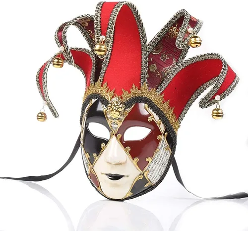 Vista 8 de Máscara veneciana de cara completa para carnaval, Mardi Gras, cosplay, Halloween, fiesta, decoración de pared